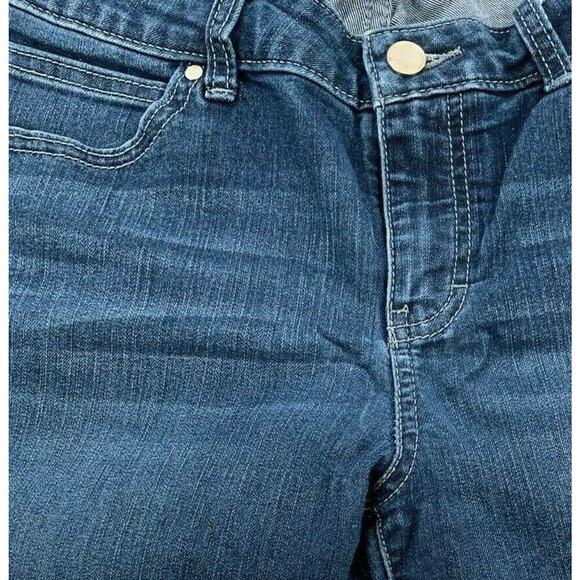 Jennifer Lopez Denim Jeans Womens Size 8 Straight Capris Raw Hem Dark Wash Blue - Picture 7 of 10